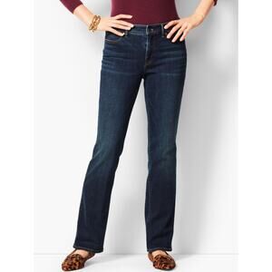 Talbots Flawless Blue Mid Rise Barely Boot Jeans Women's Size 12 Stretch Denim